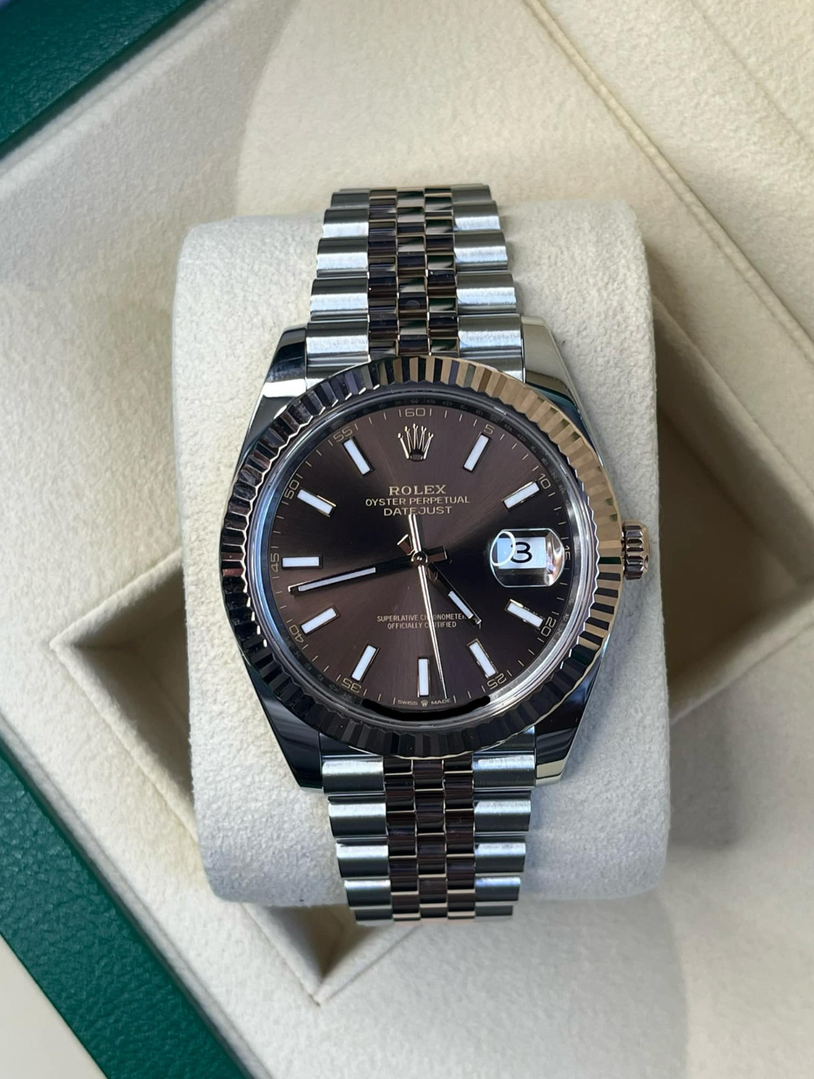 2025 Rolex Datejust Two Tone Rose Gold Chocolate Dial 126331