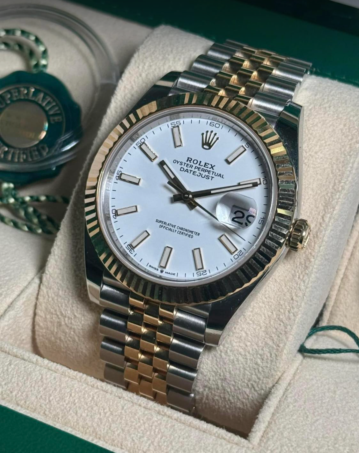 2025 Rolex Datejust Two Tone Gold White Dial 126333