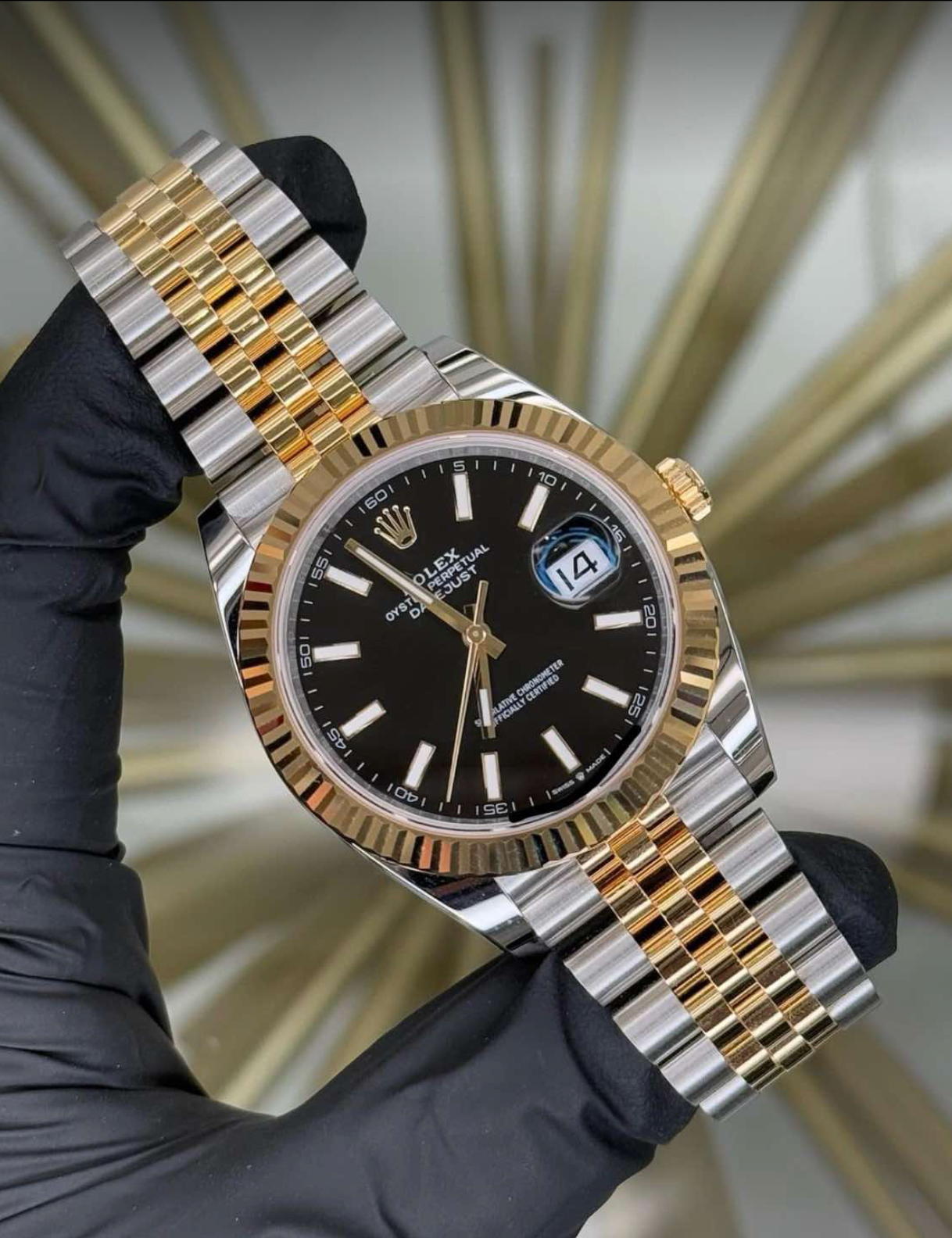 2025 Rolex Datejust Two Tone Gold Black Dial 126333
