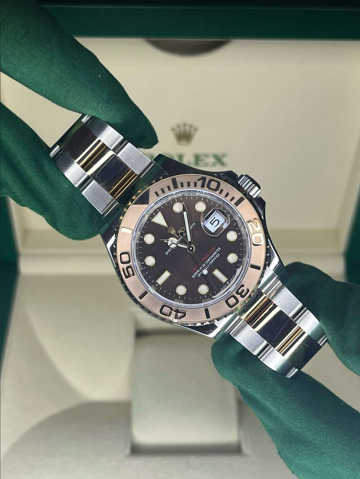 2022 Rolex Yacht Master Rose Gold Chocolate Dial 126621