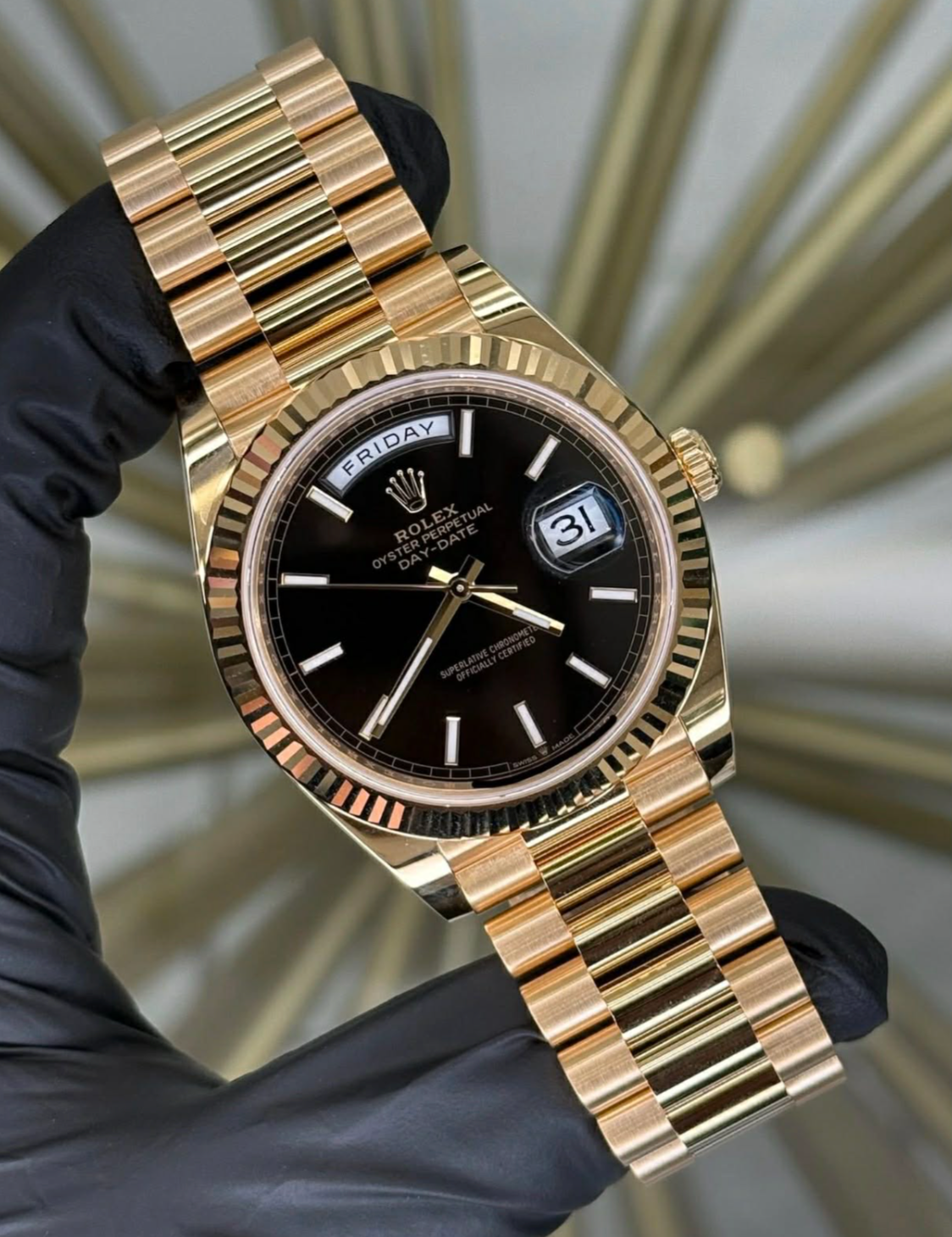 2026 Rolex Day Date Black Index Dial 228238