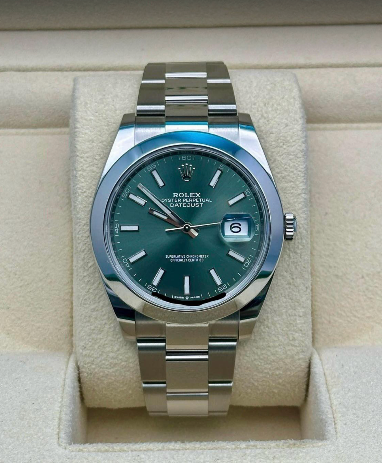 2024 Rolex Datejust 41 Oyster Mint Green 126300 Full Set