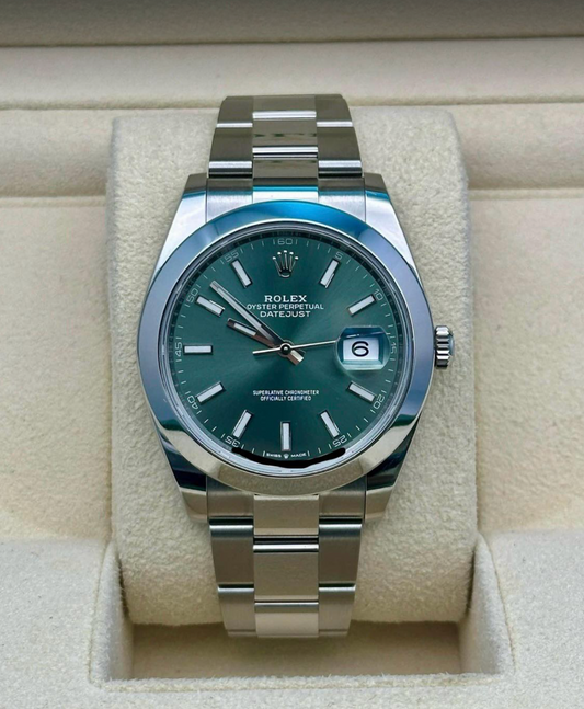 2024 Rolex Datejust 41 Oyster Mint Green 126300 Full Set