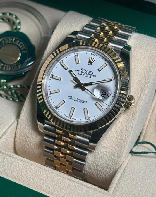 2024 Rolex Datejust 41 Two Tone Gold White 126334 Full Set