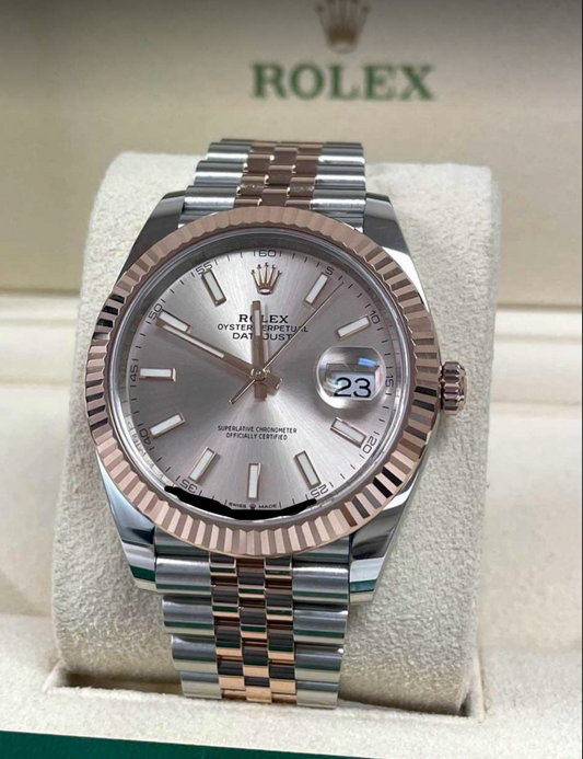 2024 Rolex Datejust 41 Two Tone Rose Gold Sundust Jubilee 126334 Full Set