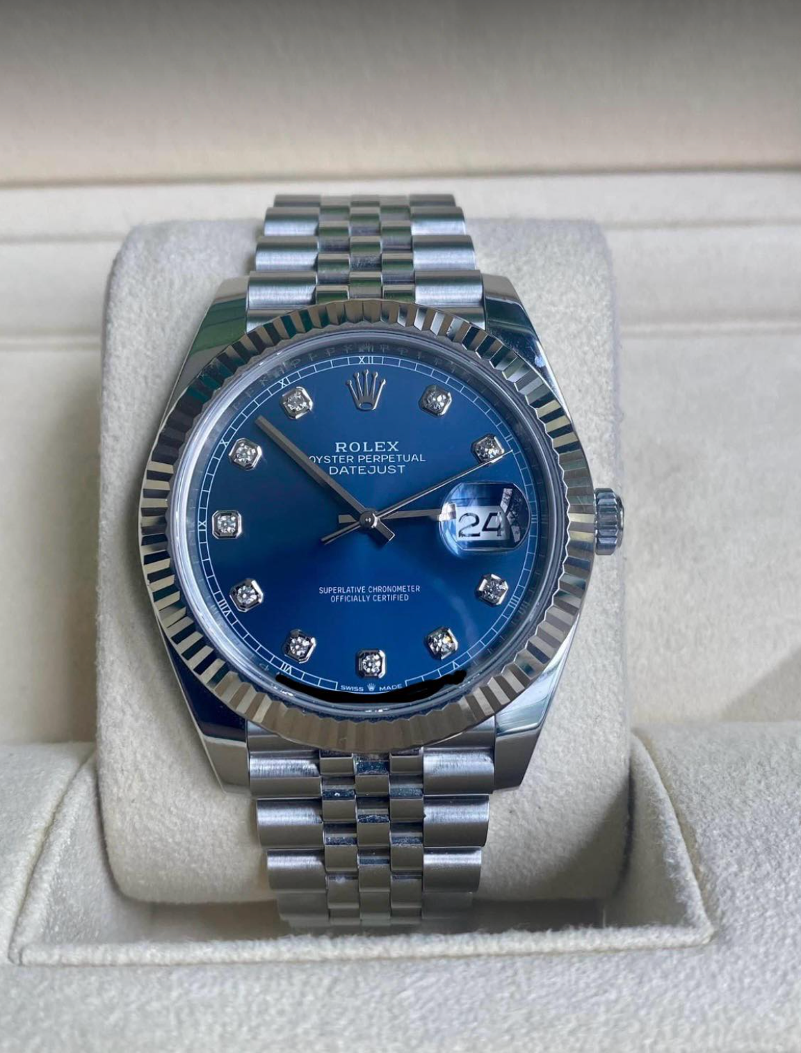 2024 Rolex Datejust 41 Blue Diamond Jubilee 126334 Full Set