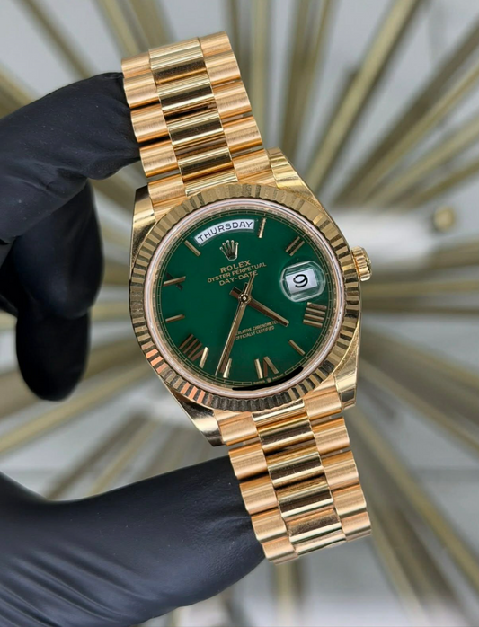 2026 Rolex Day Date Yellow Gold Green Dial 228238